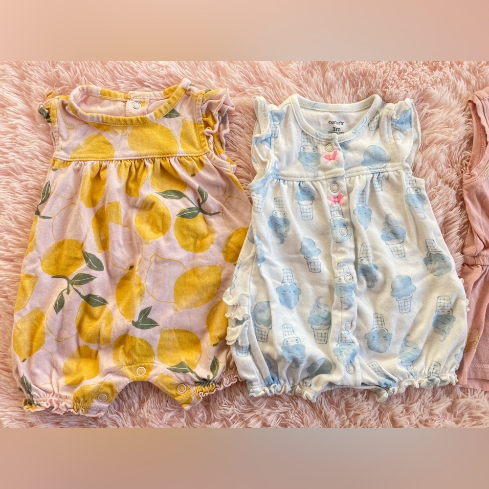 Carter's Kids Rompers and Jumpsuits Set - Yellow, White, Pink, Blue - Picture 3 of 7